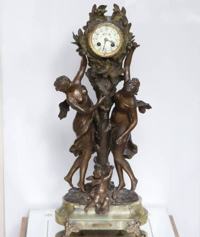 Pendule Art Nouveau à décor d'anges.