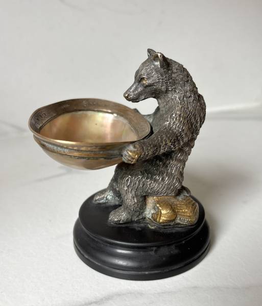 Ours en bronze d’origine russe – Sculpture ancienne de collection – Achat et estimation d’antiquités à Garches (92)